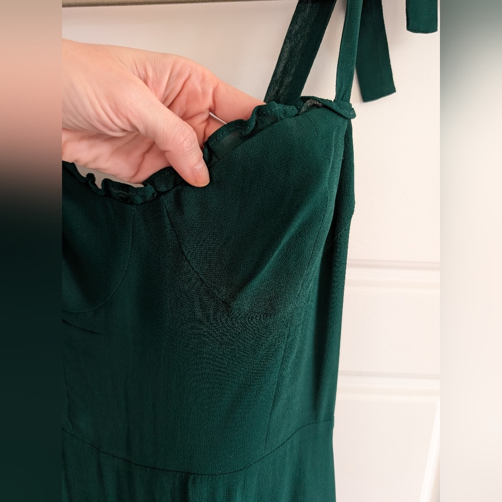 Reformation Nikita Emerald Green Dress Size 0 - Picture 5 of 12
